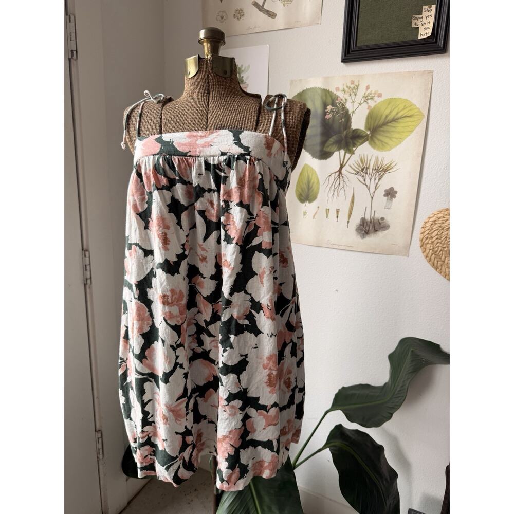 Abercrombie & Fitch Floral Mini Dress Womens Medium Tie Strap Open Back Pockets